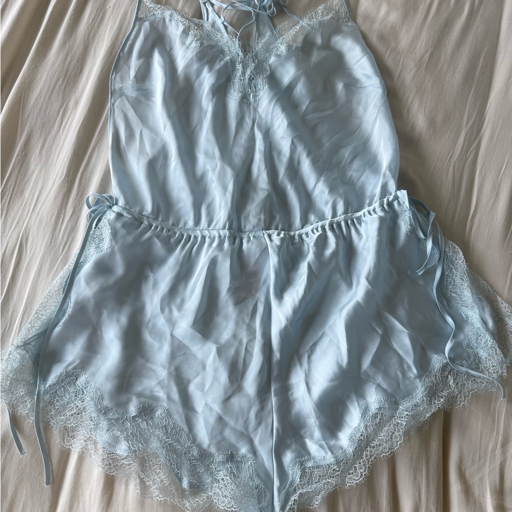 Victoria's Secret Blue Satin Chemise